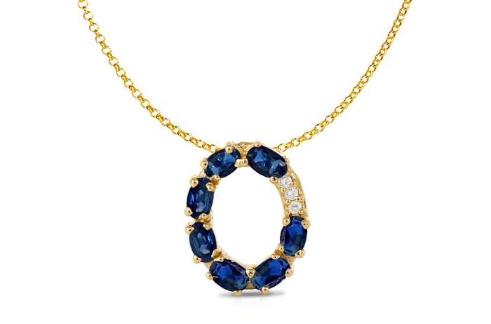 Albert Hern Pendant Letter O Initial 18kt Gold Necklaces