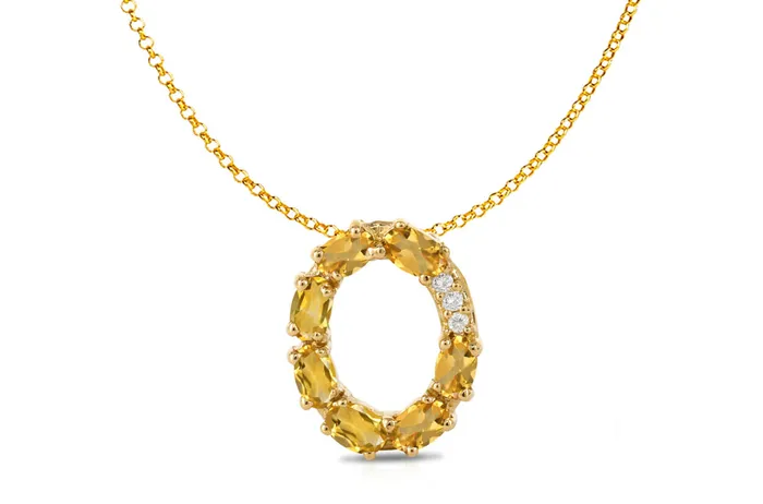 Albert Hern Pendant Letter O Initial 18kt Gold Necklaces