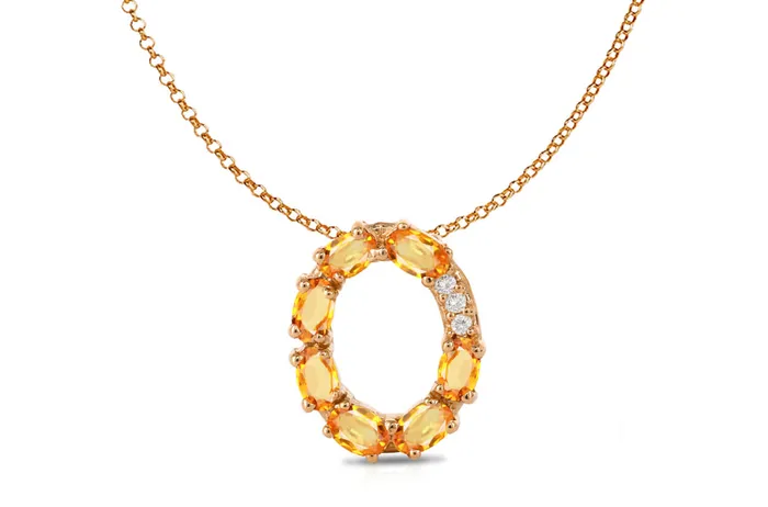 Albert Hern Pendant Letter O Initial 18kt Gold Necklaces