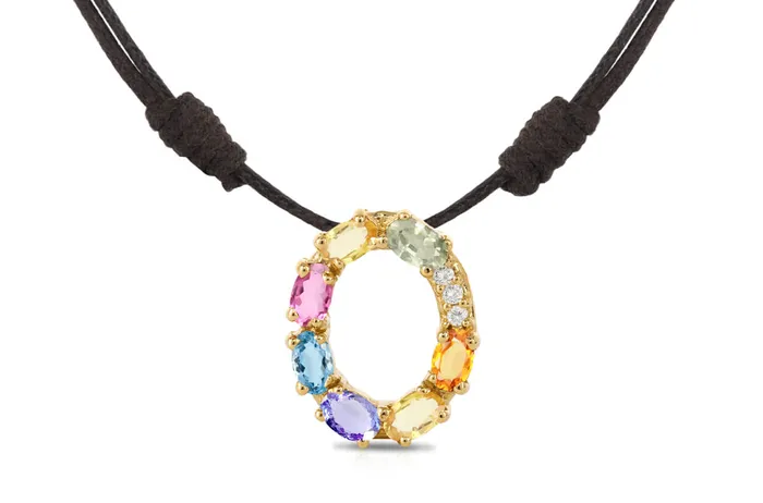 Albert Hern Pendant Letter O Initial 18kt Gold Necklaces