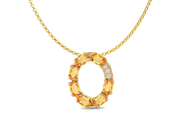 Albert Hern Pendant Letter O Initial 18kt Gold Necklaces