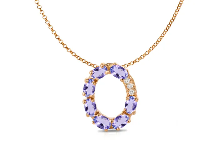 Albert Hern Pendant Letter O Initial 18kt Gold Necklaces