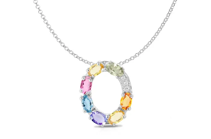 Albert Hern Pendant Letter O Initial 18kt Gold Necklaces