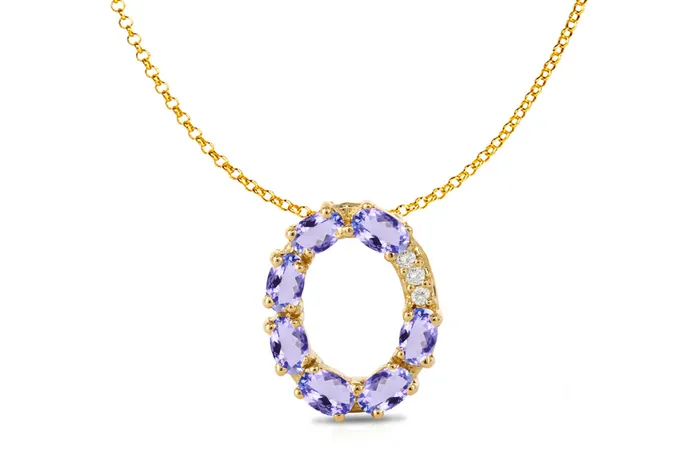 Albert Hern Pendant Letter O Initial 18kt Gold Necklaces