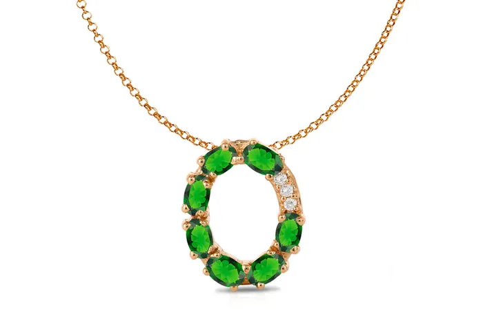 Albert Hern Pendant Letter O Initial 18kt Gold Necklaces