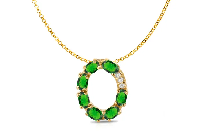 Albert Hern Pendant Letter O Initial 18kt Gold Necklaces