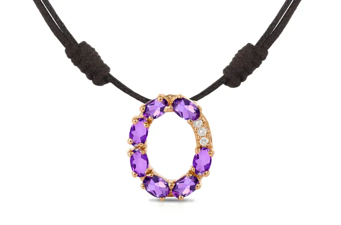 Albert Hern Pendant Letter O Initial 18kt Gold Necklaces