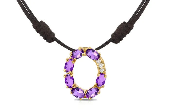 Albert Hern Pendant Letter O Initial 18kt Gold Necklaces