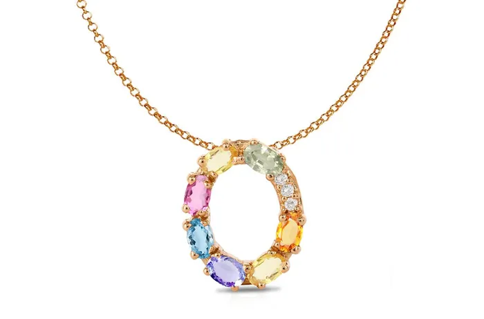 Albert Hern Pendant Letter O Initial 18kt Gold Necklaces
