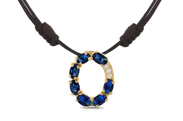 Albert Hern Pendant Letter O Initial 18kt Gold Necklaces
