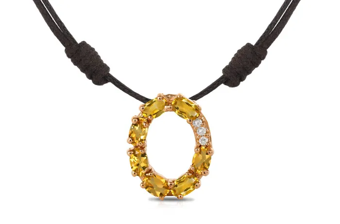 Albert Hern Pendant Letter O Initial 18kt Gold Necklaces