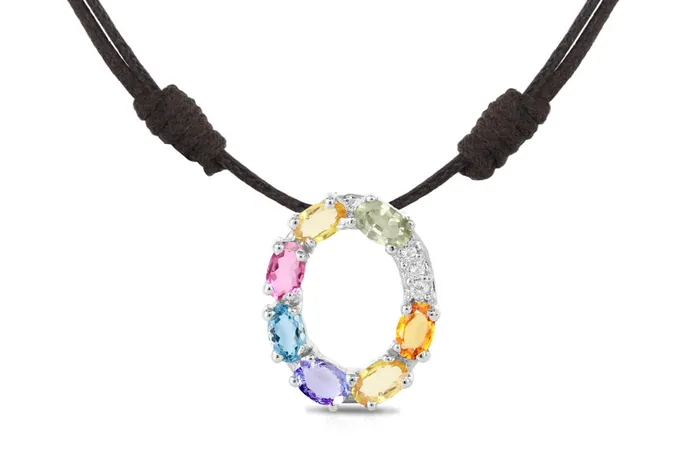 Albert Hern Pendant Letter O Initial 18kt Gold Necklaces