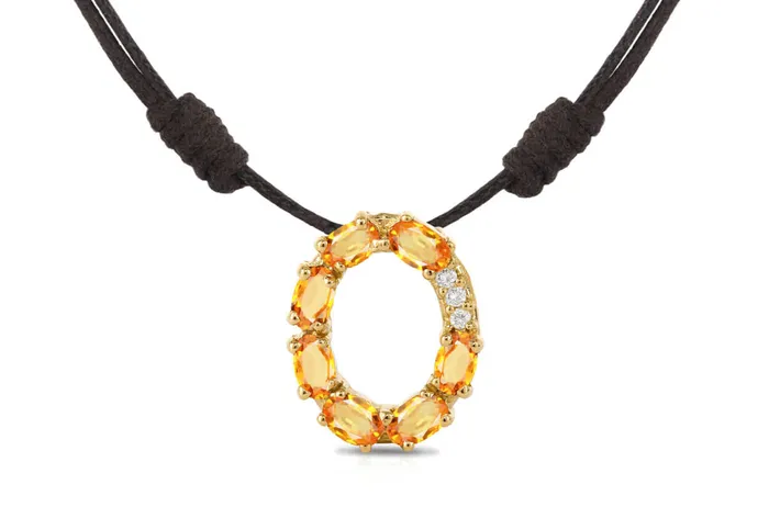 Albert Hern Pendant Letter O Initial 18kt Gold Necklaces