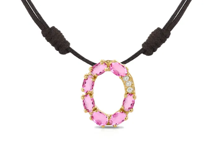 Albert Hern Pendant Letter O Initial 18kt Gold Necklaces