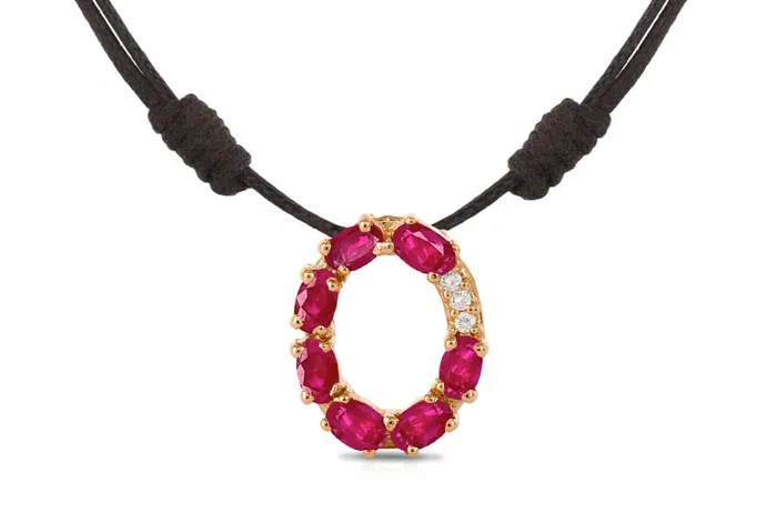 Albert Hern Pendant Letter O Initial 18kt Gold Necklaces