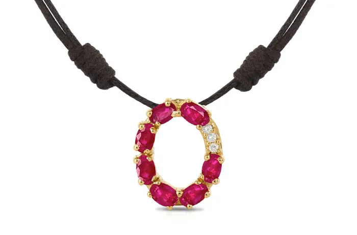 Albert Hern Pendant Letter O Initial 18kt Gold Necklaces