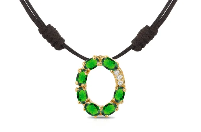Albert Hern Pendant Letter O Initial 18kt Gold Necklaces
