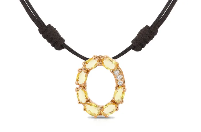 Albert Hern Pendant Letter O Initial 18kt Gold Necklaces