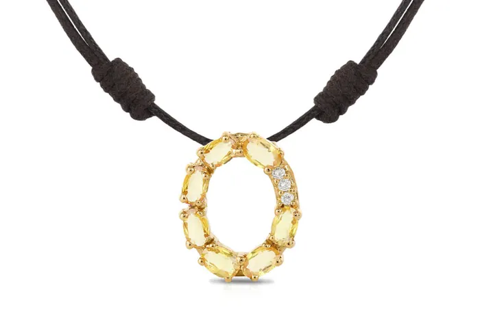 Albert Hern Pendant Letter O Initial 18kt Gold Necklaces