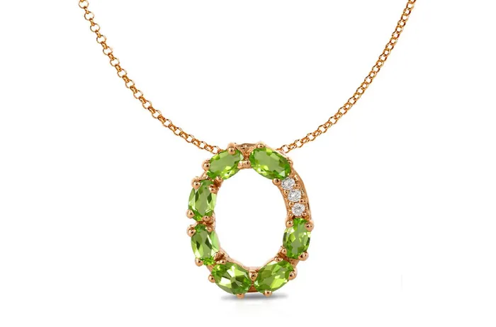 Albert Hern Pendant Letter O Initial 18kt Gold Necklaces