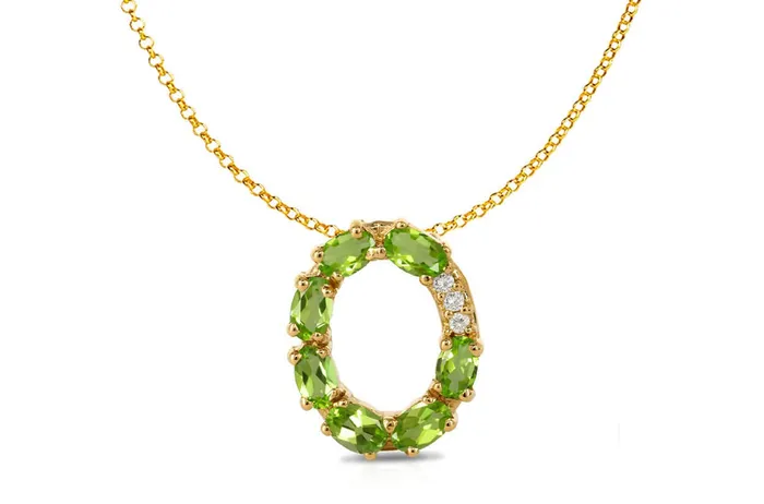 Albert Hern Pendant Letter O Initial 18kt Gold Necklaces