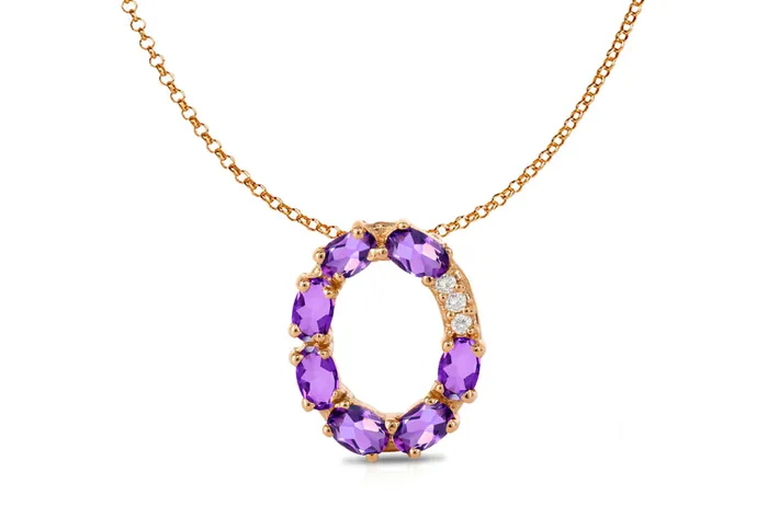 Albert Hern Pendant Letter O Initial 18kt Gold Necklaces