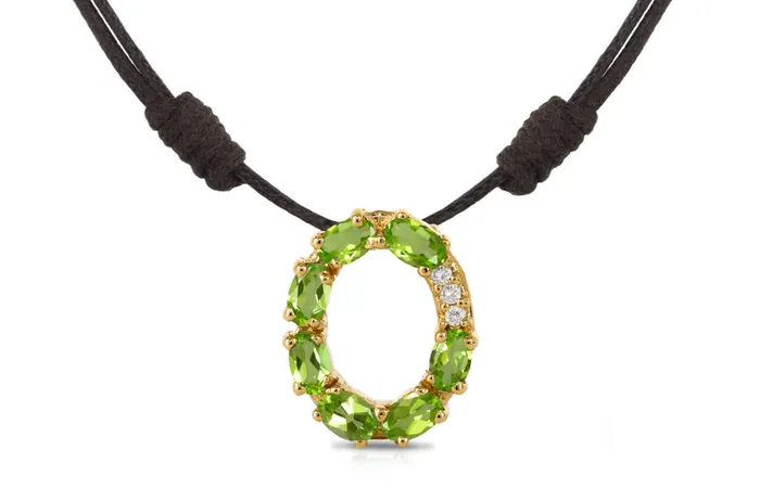 Albert Hern Pendant Letter O Initial 18kt Gold Necklaces