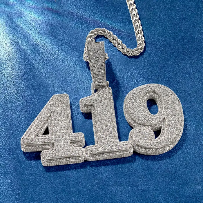 IceZeusShop Necklaces Custom Bold LettersNumber Pendant