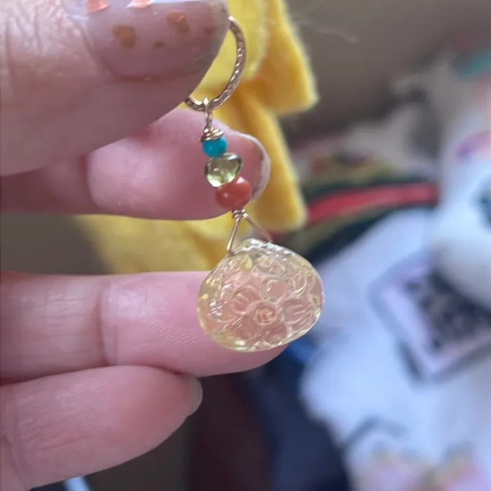 Love Vintage Paris Necklaces Carved Citrine Flower Necklace Coral Peridot Turquoise Gold Filled Handmade