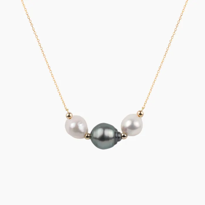 MishaHawaii Necklaces Edith Ombre Tahitian Pearl Necklace