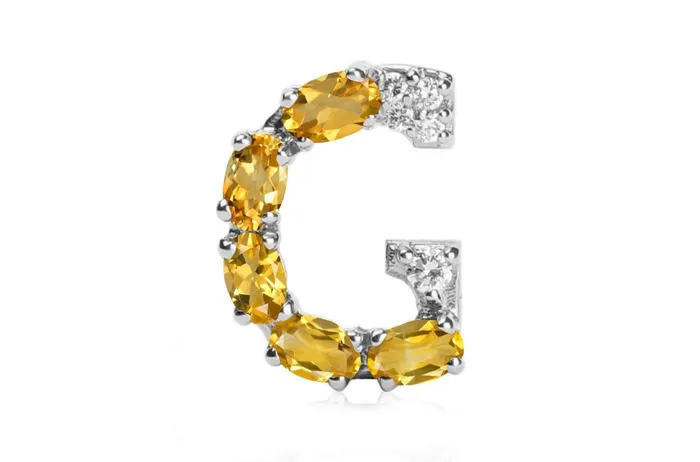 Necklaces Cufflinks Letter G Initial 18kt Gold Albert Hern