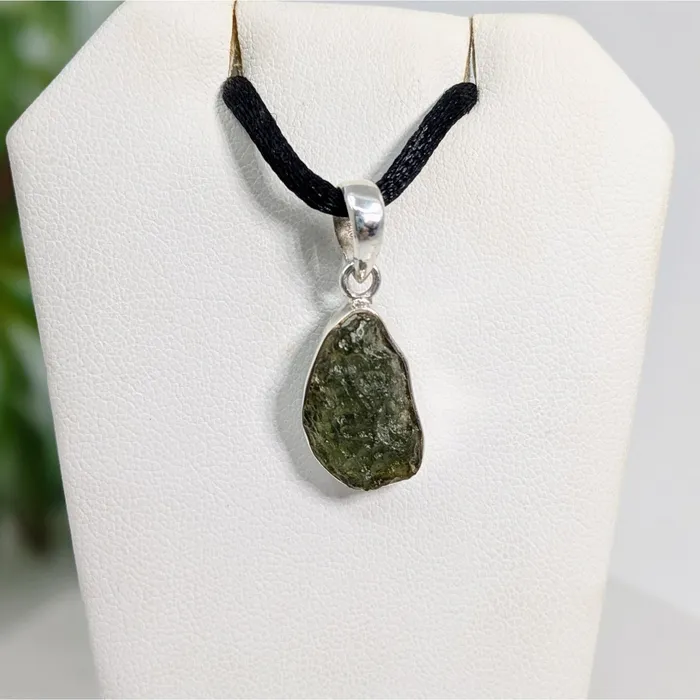Necklaces Moldavite Pendant Sterling Silver LV5918 Bliss Crystals