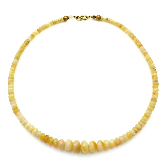 Necklaces Pam Springall Faceted Ethiopian Opal Necklace