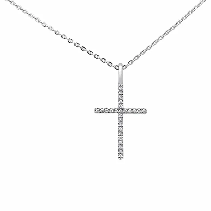 Necklaces Sonara Diamond Cross Pendant Necklace 18 Long Chain 04ct 14kt White Gold Necklaces Sonara Diamond Cross Pendant Necklace 18 Long Chain 04ct 14kt White Gold