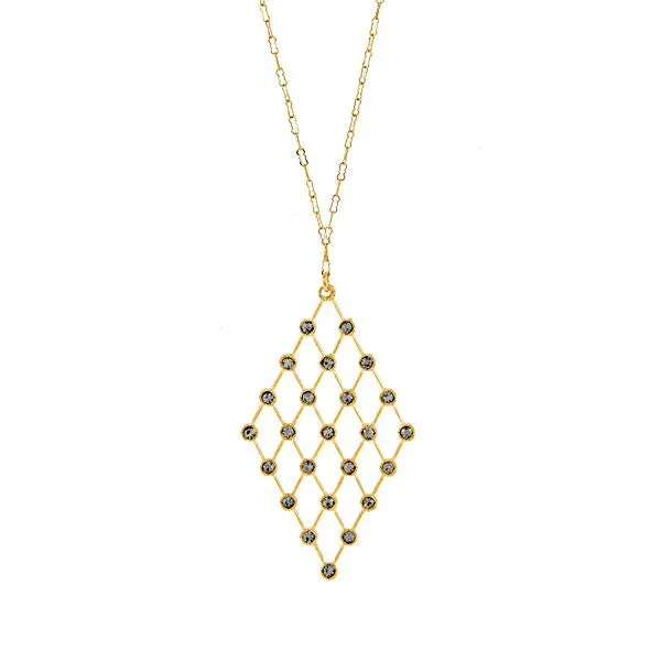 Rebel Designs Inc Necklaces Diamond Lattice Necklace in Gold