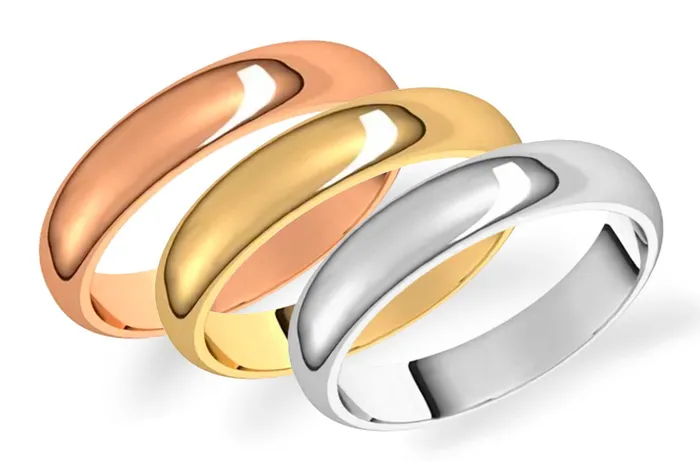 Rings Albert Hern Ring 4mm Solid Gold Comfort Fit Wedding Bands