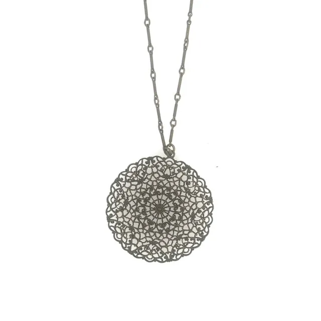 Round FIligree Necklace Rebel Designs Inc Necklaces