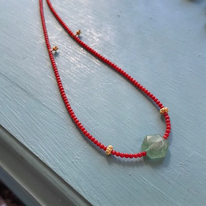 Vintage Paris Jewelry Necklaces Italian Coral Beaded Necklace Chalcedony Stars Gold Filled Handmade Vintage Paris Jewelry Necklaces Italian Coral Beaded Necklace Chalcedony Stars Gold Filled Handmade