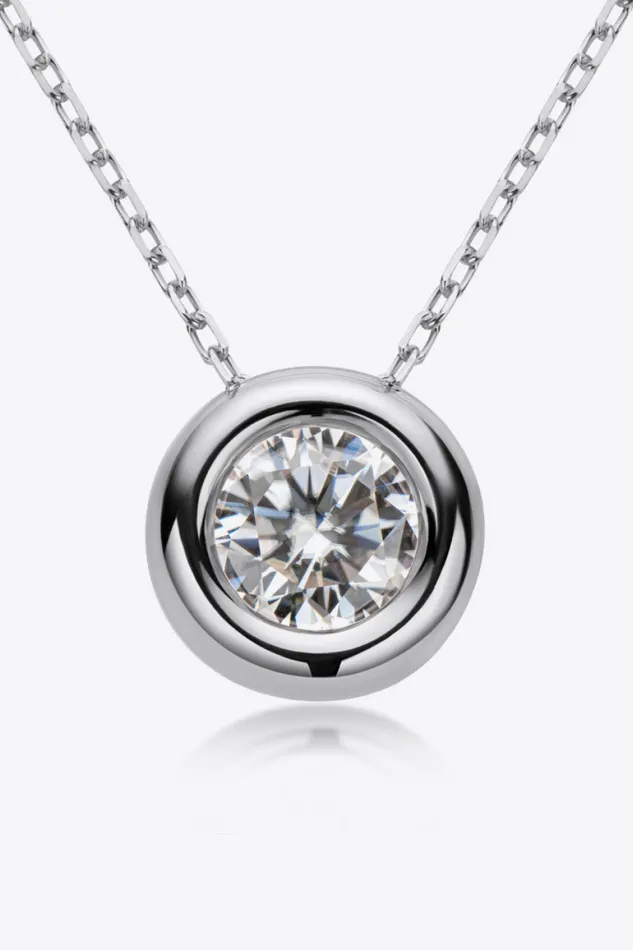 1 Carat Moissanite Pendant 925 Sterling Silver Necklace Trendsi Necklaces
