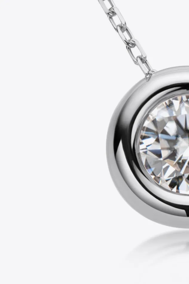 1 Carat Moissanite Pendant 925 Sterling Silver Necklace Trendsi Necklaces