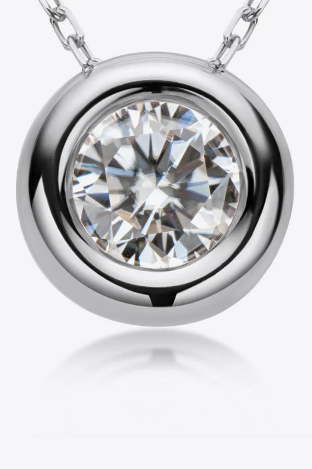 1 Carat Moissanite Pendant 925 Sterling Silver Necklace Trendsi Necklaces