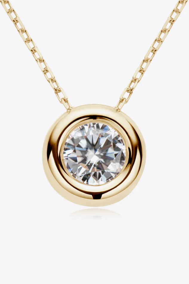 1 Carat Moissanite Pendant 925 Sterling Silver Necklace Trendsi Necklaces