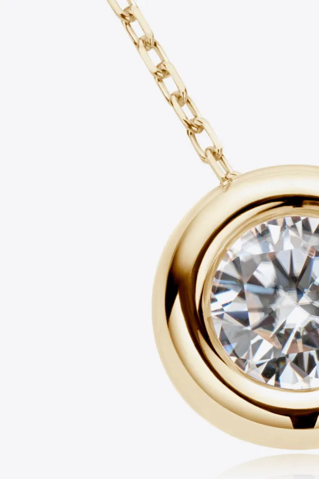 1 Carat Moissanite Pendant 925 Sterling Silver Necklace Trendsi Necklaces