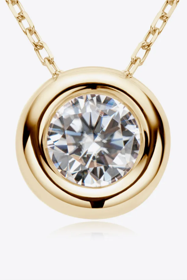 1 Carat Moissanite Pendant 925 Sterling Silver Necklace Trendsi Necklaces