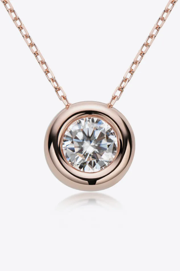 1 Carat Moissanite Pendant 925 Sterling Silver Necklace Trendsi Necklaces