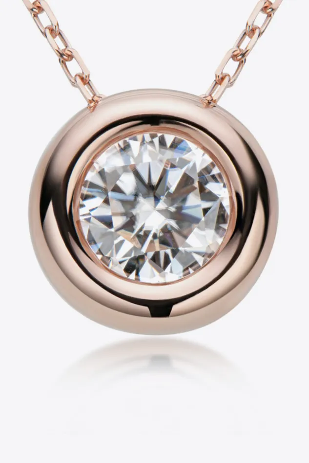 1 Carat Moissanite Pendant 925 Sterling Silver Necklace Trendsi Necklaces
