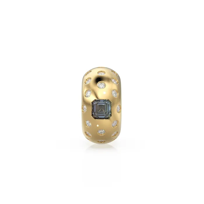 14k Gold Roundel Alexandrite Spacer Charm Dotted Diamond Alexandrite Square Charm Holder Eternity Round Alexandrite Band Connector June Jalvi Co Charm Necklaces