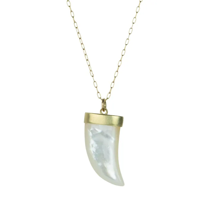Annette Ferdinandsen Necklaces White Mother of Pearl Tiger Claw Pendant Necklace Annette Ferdinandsen Necklaces White Mother of Pearl Tiger Claw Pendant Necklace