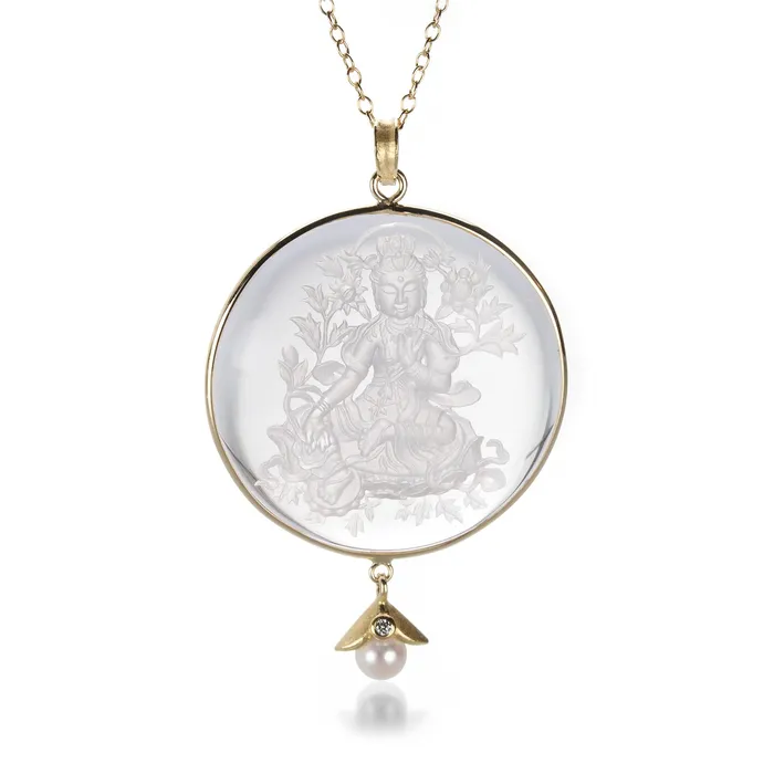 Barbara Heinrich Carved Buddha Crystal Necklace Necklaces