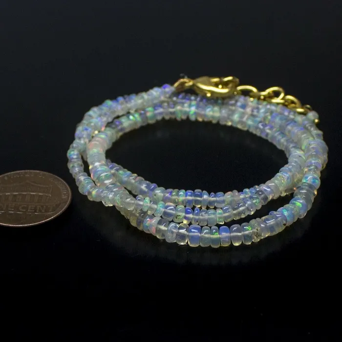 Beads Supplies USA Ethiopian Opal Smooth Rondelle Beads Gold Vermeil Necklace 18 3mm 4mm Necklaces Beads Supplies USA Ethiopian Opal Smooth Rondelle Beads Gold Vermeil Necklace 18 3mm 4mm Necklaces